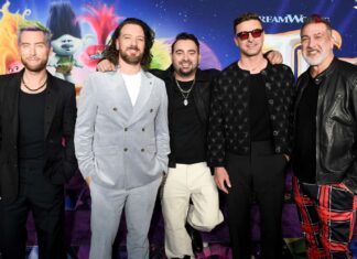 Justin Timberlake Steps Out with *NSYNC at ‘Trolls Band Together’ Premiere