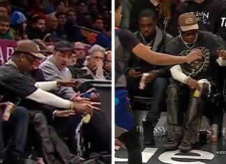 Travis Scott’s Drink Explodes After He’s Hit By Loose Ball During Nets Game
