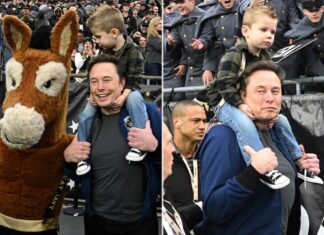 Elon Musk attends Army-Navy game with X Æ A-Xii amid Grimes custody battle