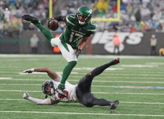 Jets’ Garrett Wilson erupts while finally seeing plethora of targets