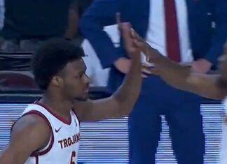Bronny James Makes USC Debut, LeBron Watches From Courtside