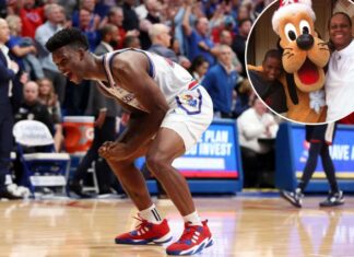 KJ Adams helps lift Kansas over No. 4 UConn a day before mother’s funeral