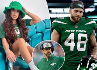 Wife of Jets player cut for Aaron Rodgers responds to ‘pissed’ fan