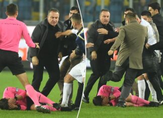 Soccer ref punched by club president in Turkish league scene