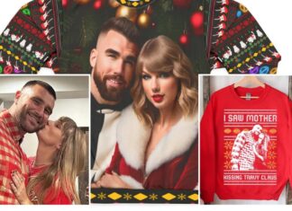 Taylor Swift & Travis Kelce ugly Christmas sweaters warm Swifties’ hearts