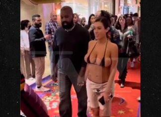 Kanye’s Wife Bianca’s Breasts On Display in Bikini for Vegas Birthday Trip