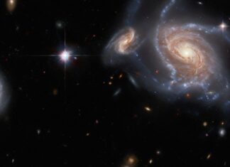 Hubble captures a busy frame of overlapping spiral galaxies