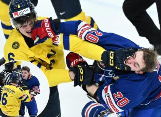 Lane Hutson fights, beats Swedish foe in World Juniors