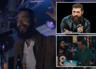Post Malone sings at Super Bowl pre-show, drops new Bud Light commercial