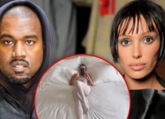 Kanye West Films Bianca Censori Laid Out in Giant Bed with Sexy Outfit