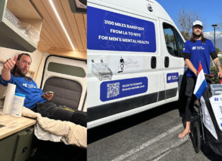 Meet the ‘Dutch Forrest Gump’ who’s walking barefoot across America to raise awareness for men’s mental health