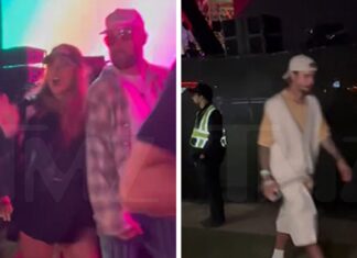 Taylor Swift & Travis Kelce Leave Coachella Set Trailing Behind Biebers