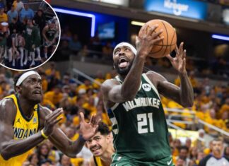 Bucks’ Patrick Beverley violently throws ball at Pacers fans