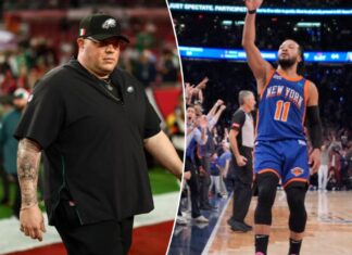 Jalen Brunson spotted at Eagles practice with ‘Big Dom’ DiSandro